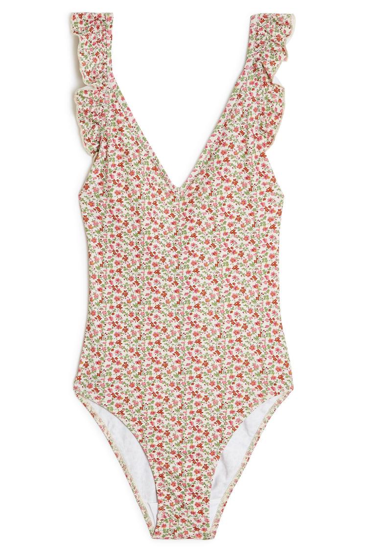 Bathing Suit Reva white meadow