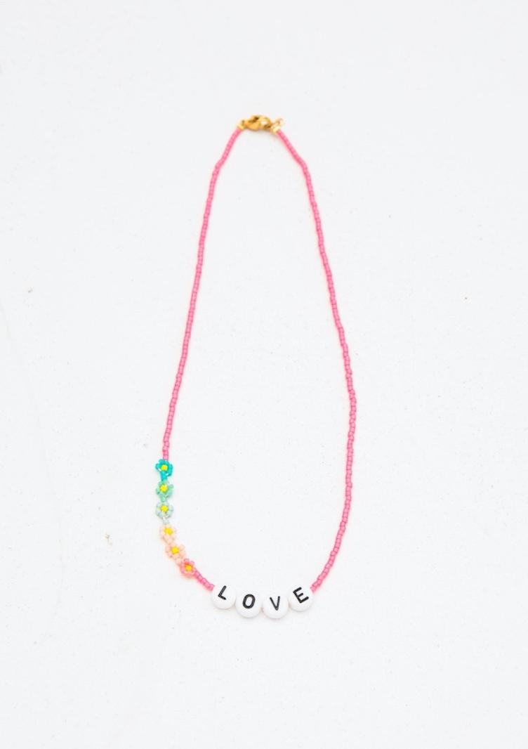 Bbuble necklace love pink