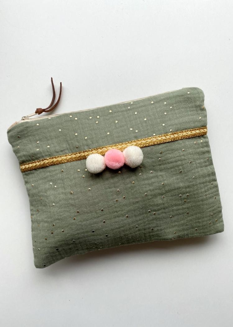 Beautybag glitter olive