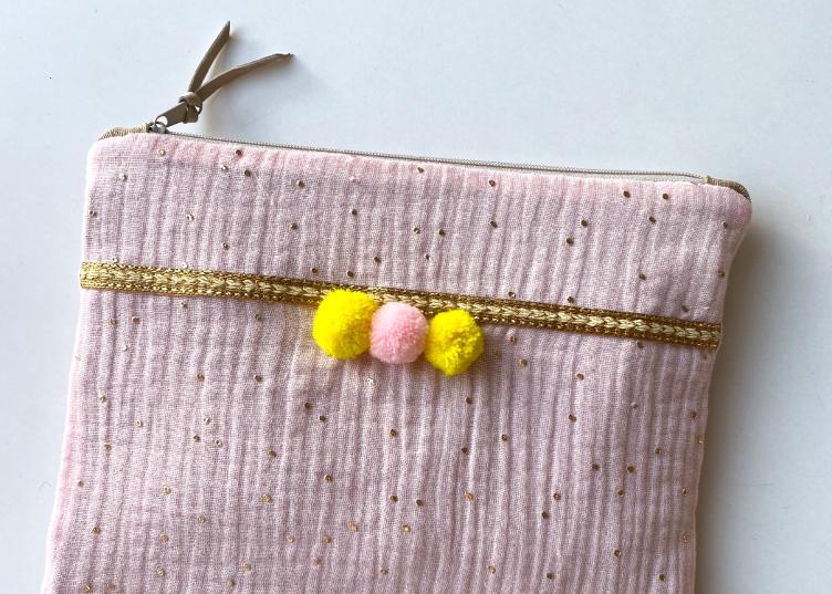 Beautybag glitter rose