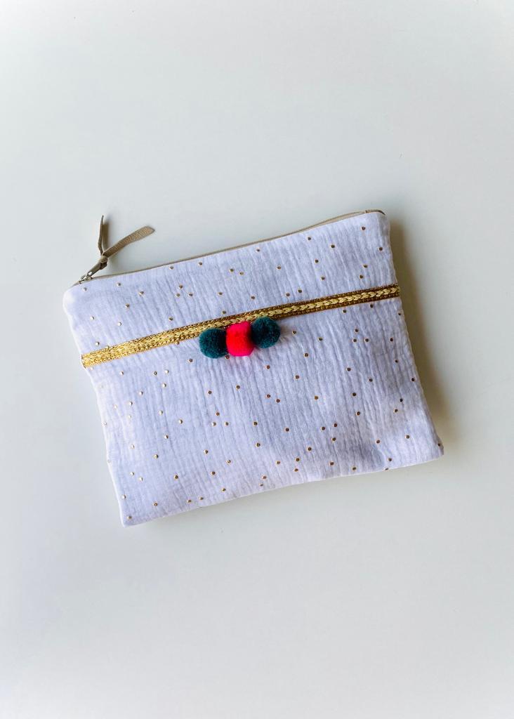 Beautybag glitter white