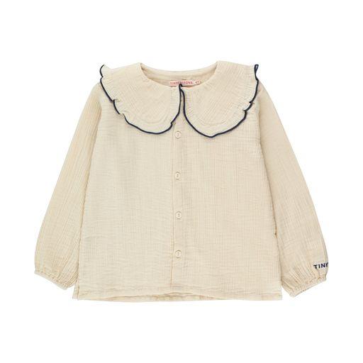 bib collar shirt light cream