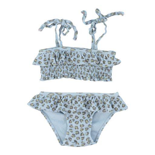 Bikini light blue w animal print