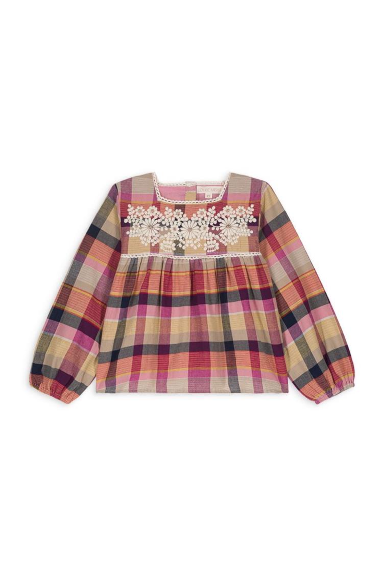 Blouse Carmila fuchsia tartan roads