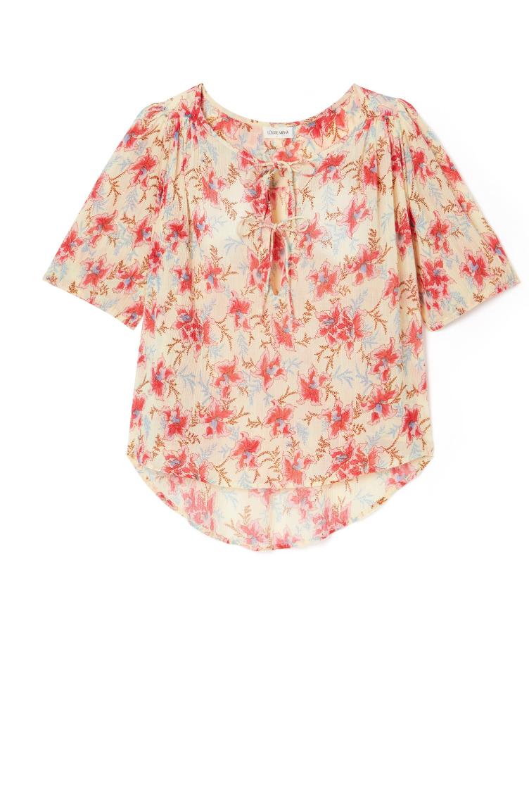 Blouse Marine Raspberry flowers