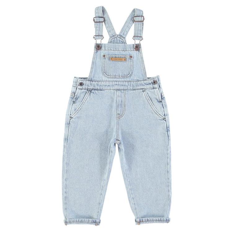 Dungarees washed light blue denim