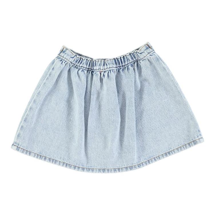 Short skirt washed blue denim - 0