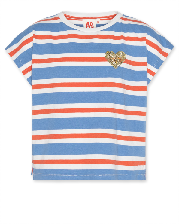 bo oversized heart asilah stripe red t shirt