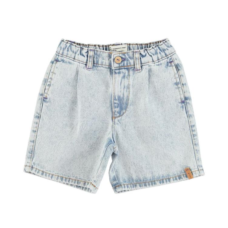 boy shorts washed blue denim