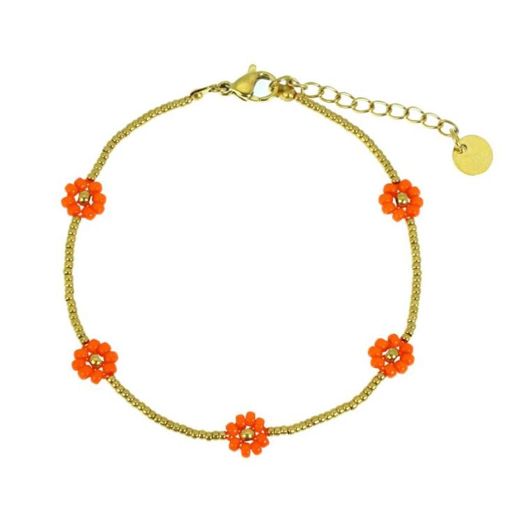 Bracelet Blumen gold orange