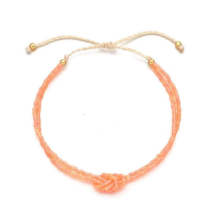 Bracelet Chräleli mit Knopf coral