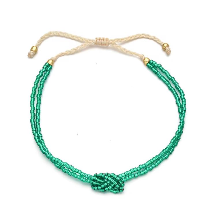 Bracelet Chräleli mit Knopf grün