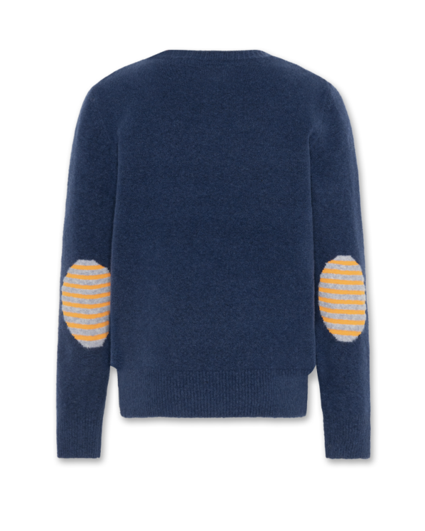 c neck ellebow pads tata knit indigo - 0