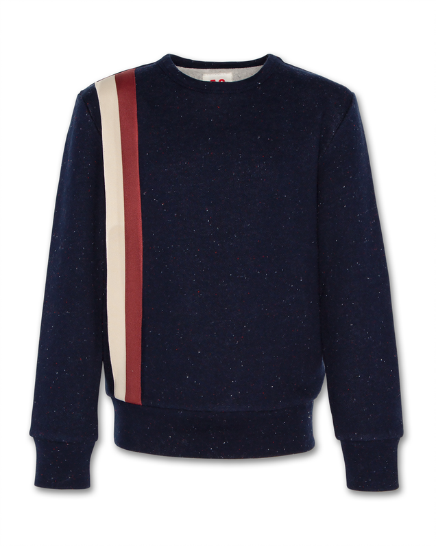 c neck sweater neps navy