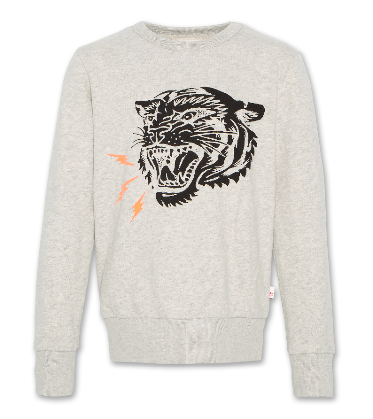 c neck sweater tiger light oxford