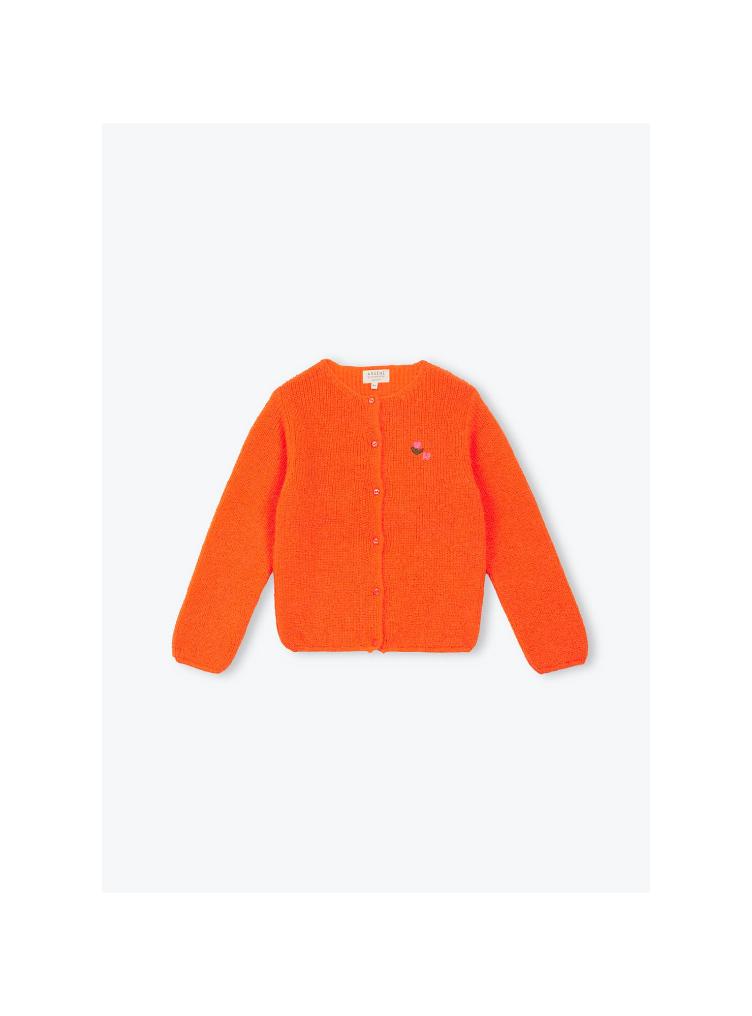 Cardigan tricot orange