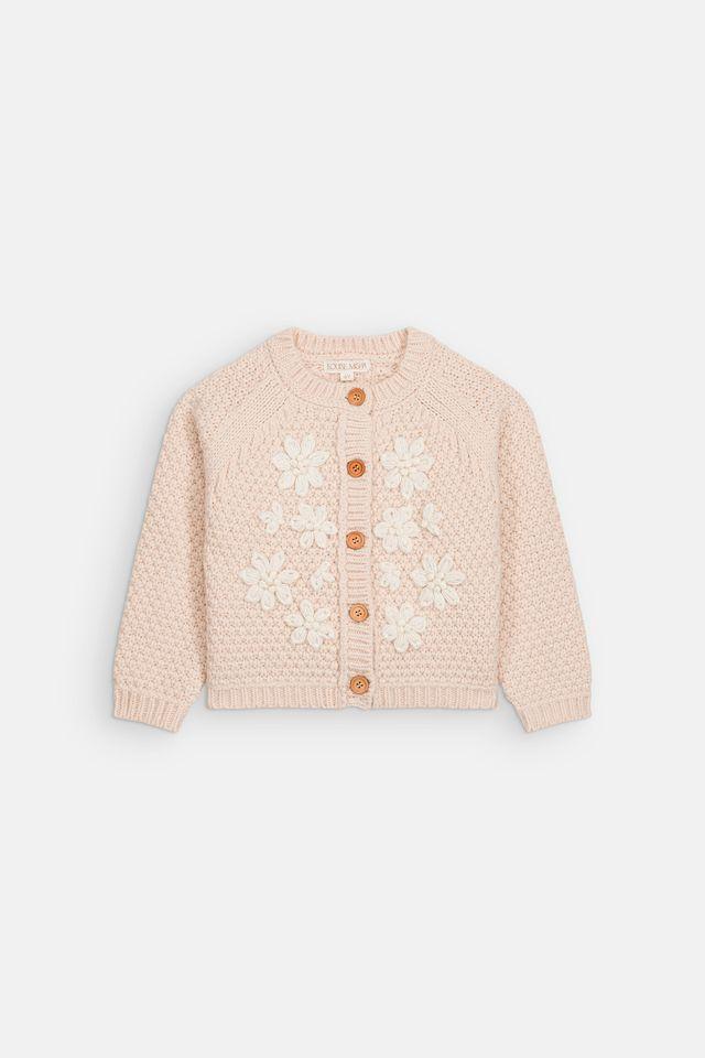 Cardigan Yasmine alpaca blend knitting light blush