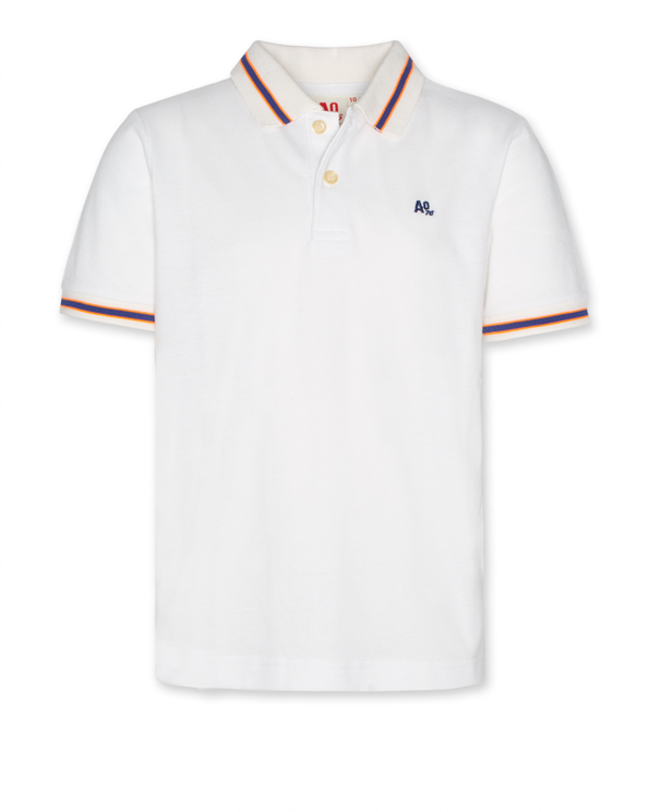 Carter Polo pique logo white