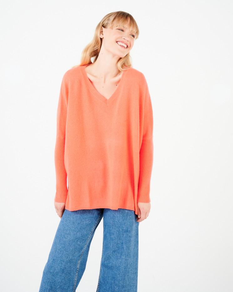 Chloe Pull Cashmere corail/perle