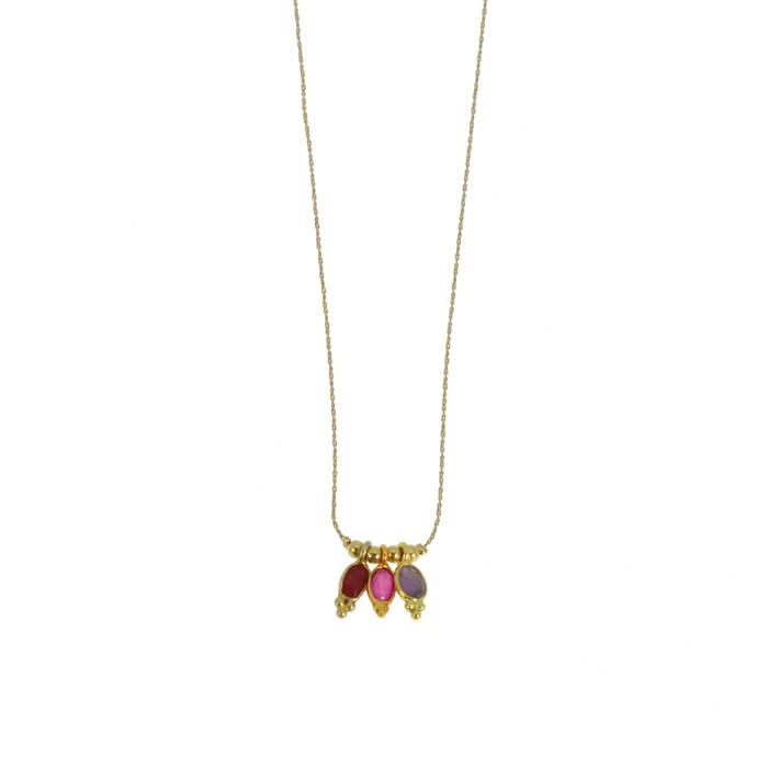 Collier Three stones lila