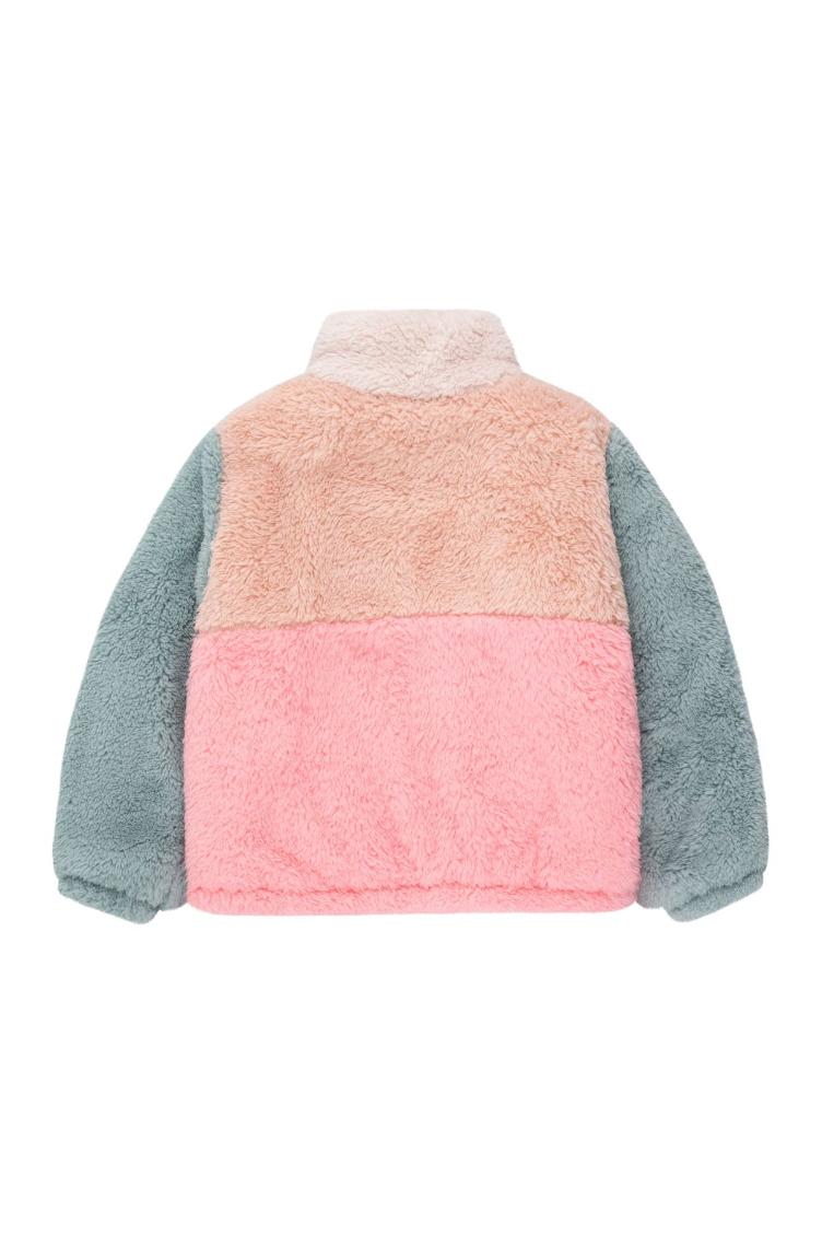 color block polar sherpy jacket warm wild rose/pink - 0