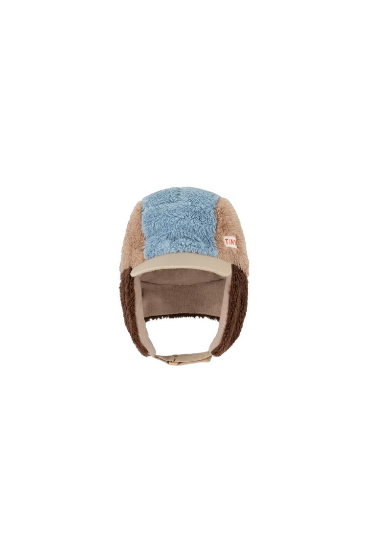 Color block sherpa Kappe chololate/grey - 0