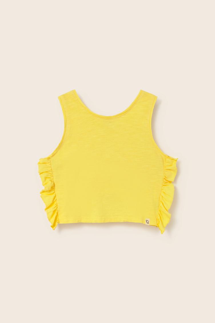 Daisy yellow soft slub cotton