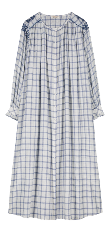 Dress Deepali blue river checks