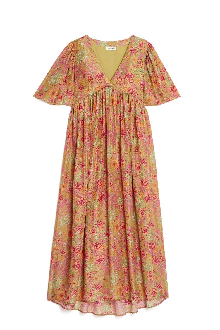 Dress Omy Khaki multiflowers