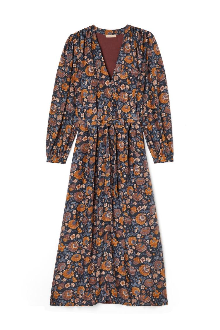 Dress Rama Charcoal Bohemian Flowers