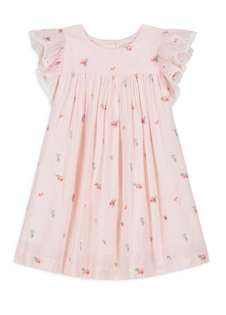 Dress Shanti Pink Bouquet stripes