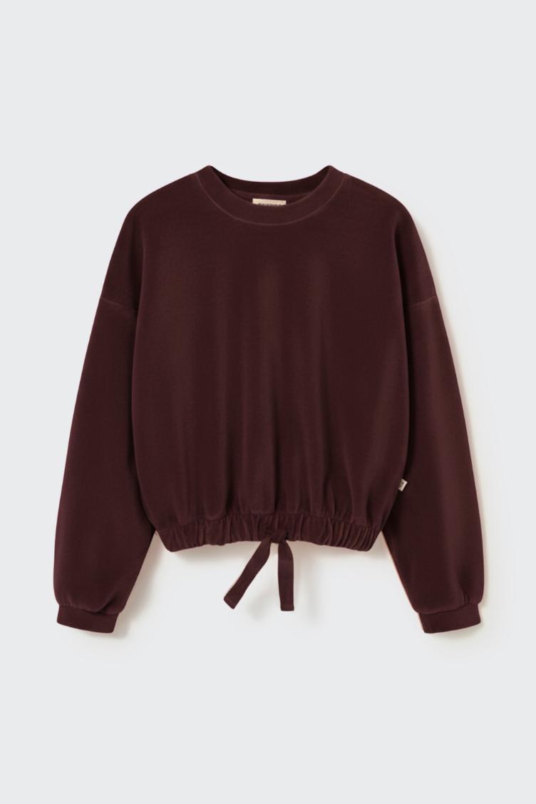 Fara chocolate velour knit