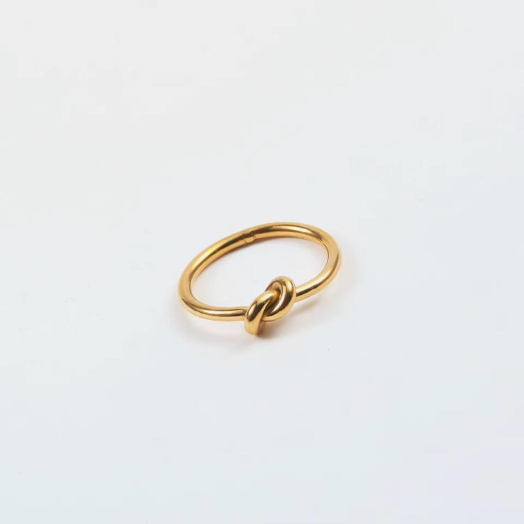 Fingerring Aida mit Knopf gold