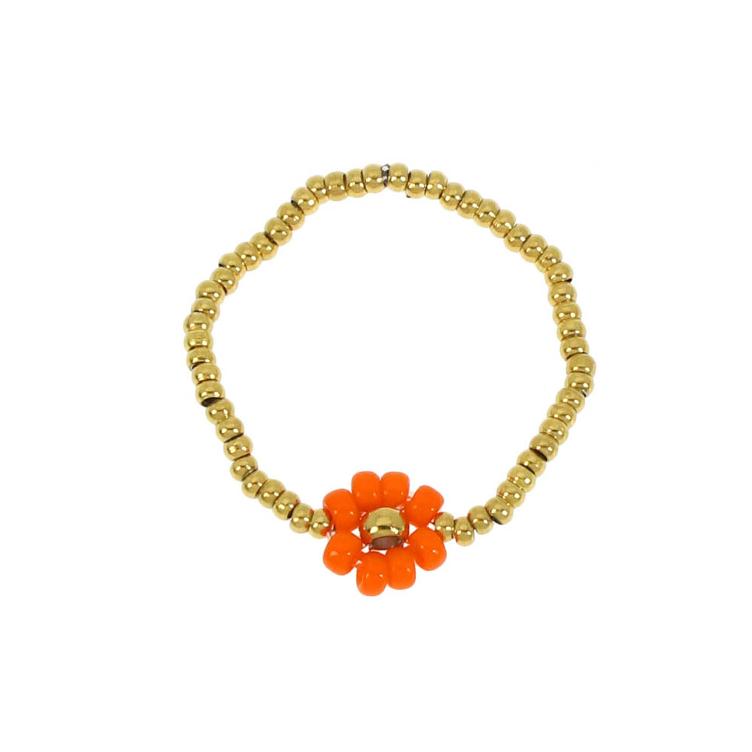 Fingerring Blume orange mit gold