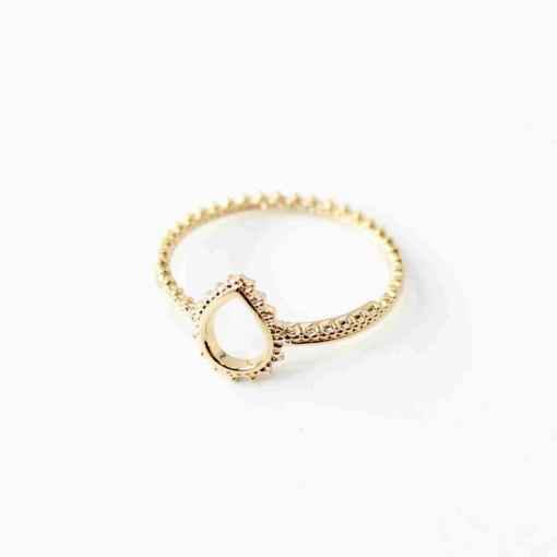 Fingerring mit Tropfen vergoldet