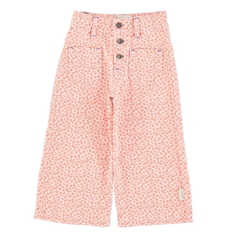 flare trousers light pink with animal print