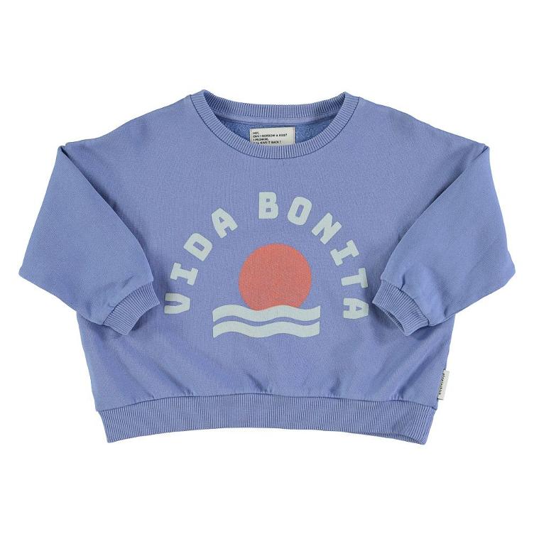 sweatshirt blue with vida bonita print