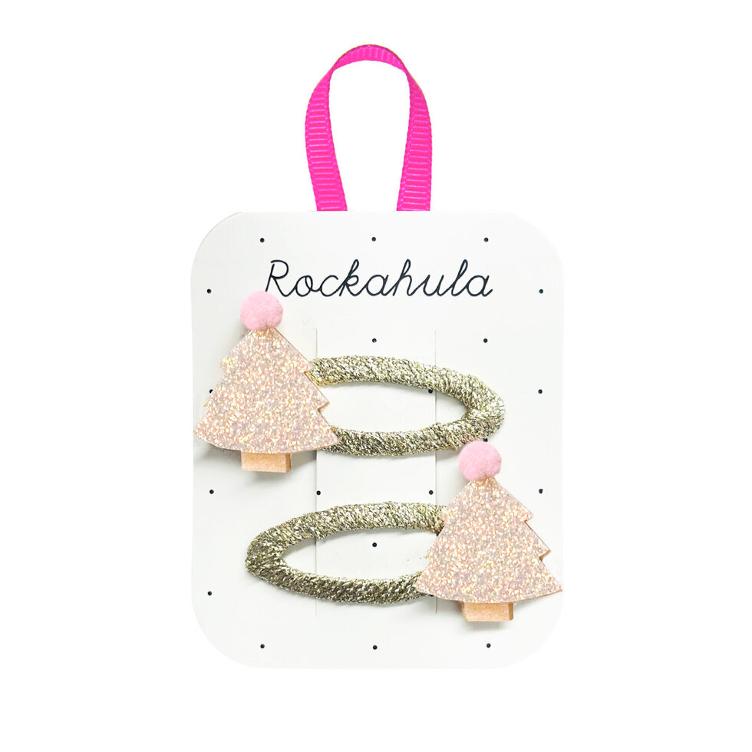 Frosted shimmer xmas tree clips
