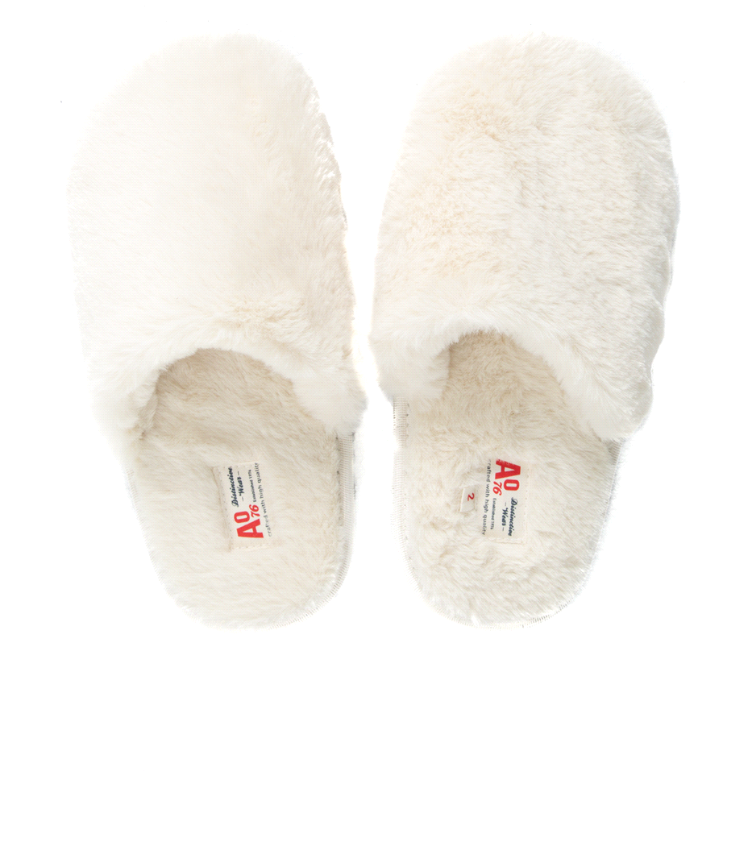 fur slippers natural