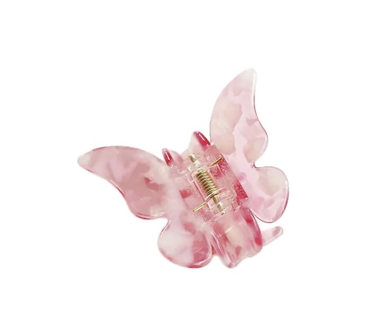 Haarklammer Schmetterling rosa