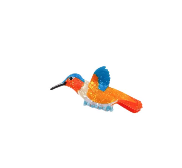 Haarklammer Vogel orange