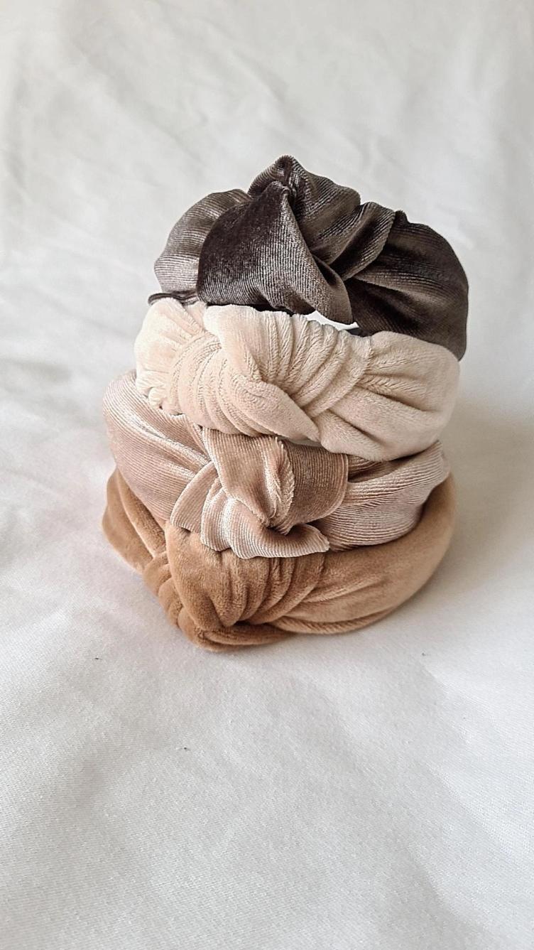 Haarreif knot velvet nude - 0