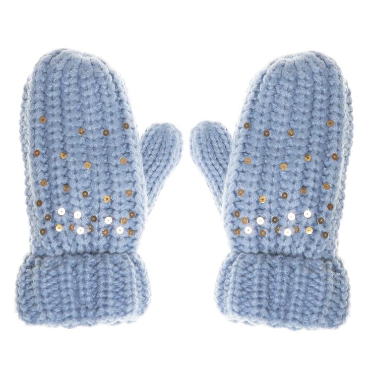 Handschuhe shimmer sequin blue
