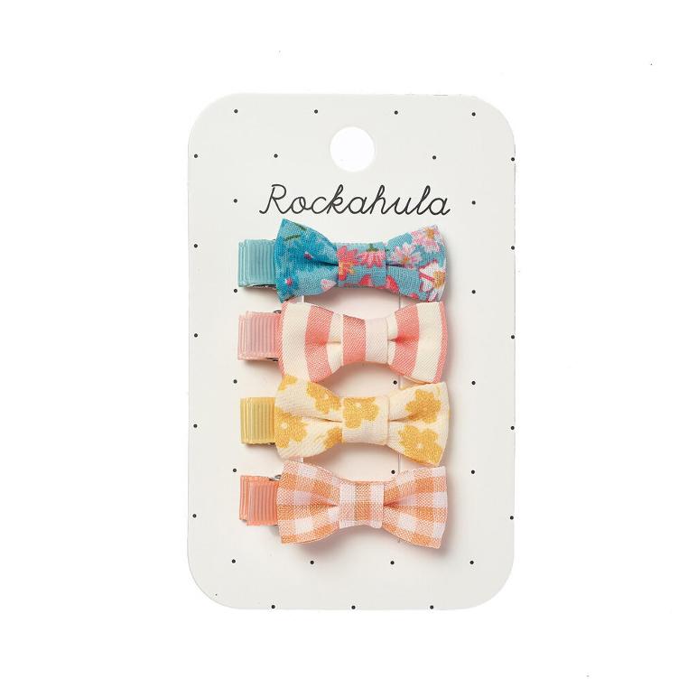 Heidi floral mini bow clip set