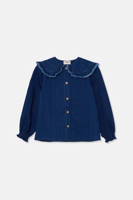 Herringbone denim blouse