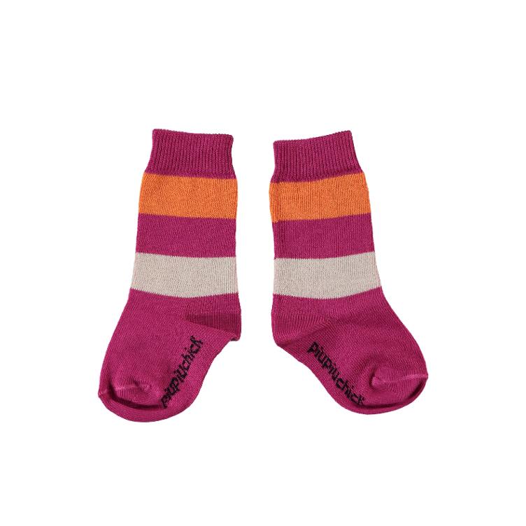 High socks fuchsia multicolor stripes - 0
