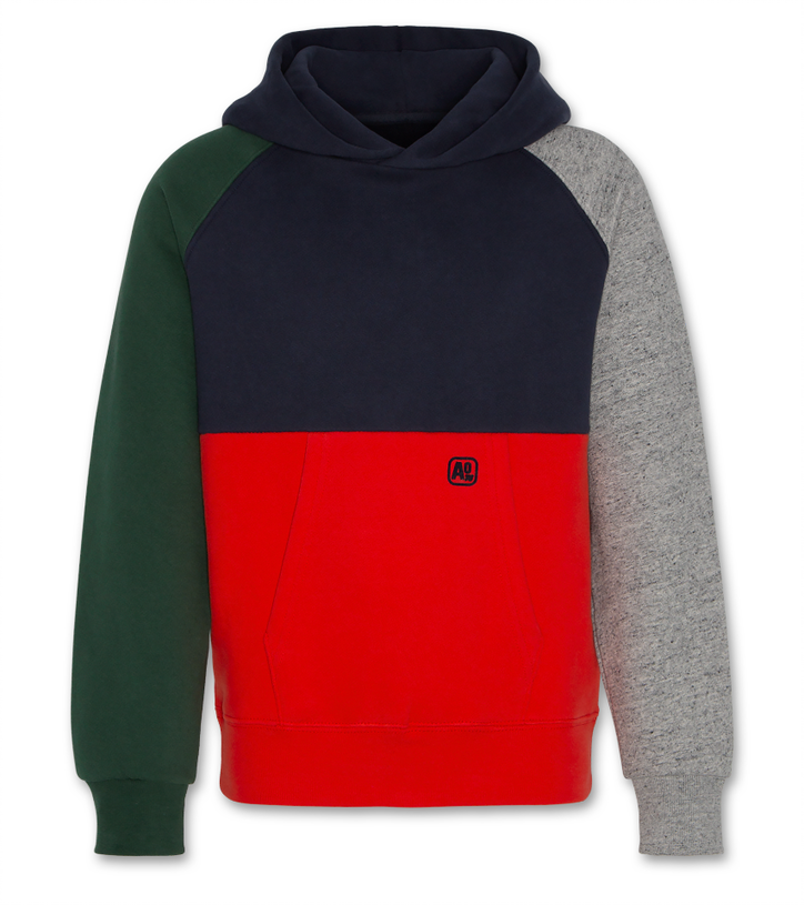 Hoodie raglan block sweat blue night