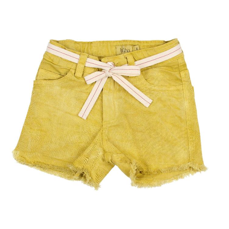 Jolie cotton twill washed short ocre