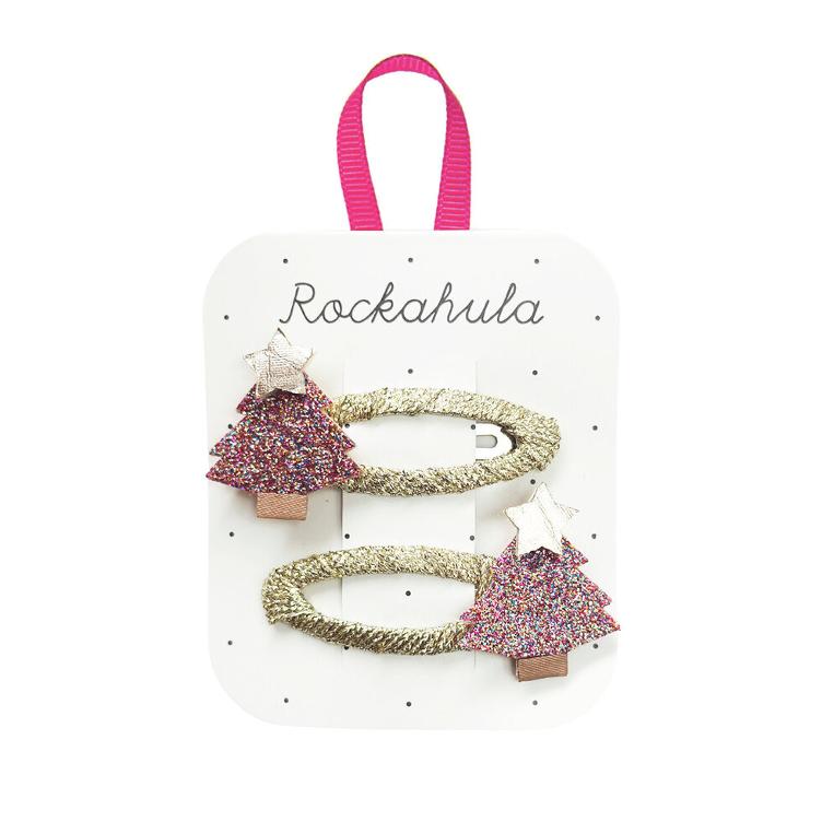 Jolly glitter xmas tree clips