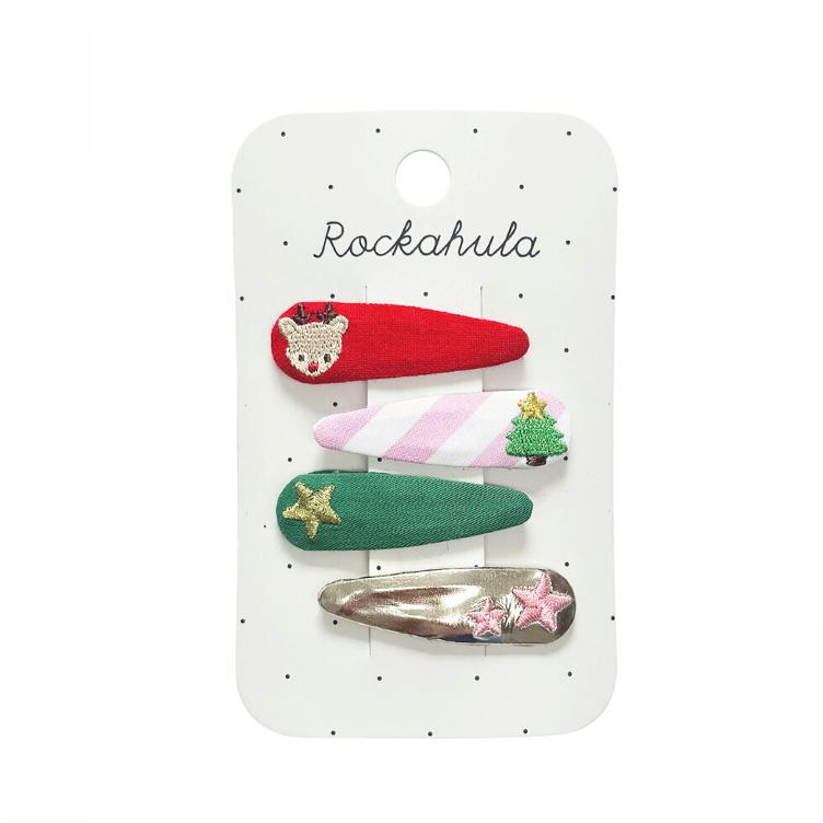 Jolly xmas embroidered clip set